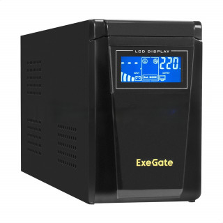 Источник бесперебойного питания (инвертор, синус, для котла) ExeGate SineTower SN-600.LCD.AVR.2SH <600VA/360W, чистая синусоида, LCD дисплей, AVR, 2*Schuko, линейно-интерактивный, Black> [A-10721420]