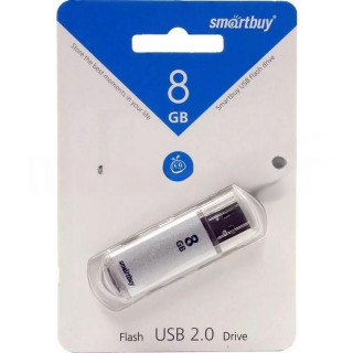 Флеш диск 8Gb USB Drive <USB2.0> Smartbuy V-Cut Silver (SB8GBVC-S) [A-9881413]