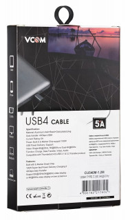 Кабель Thuderbolt4/ USB4 Type C, 5K@60Hz, 40GBps, PD 100W, 5A, VCOM, 1.2м <CU540M-1.2M> [A-10362020]