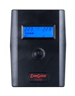 Источник бесперебойного питания Exegate Power  Smart ULB-800 LCD <800VA, Black, 2 евророзетки, USB> [A-2867663]