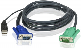 Кабель KVM ATEN 2L-5201U USB(тип А Male)+HDB15(Male) <->  SPHD15(Male) 1,2м., черный. [A-463044]