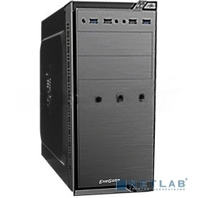 Компьютерный корпус Minitower Exegate QA-412U Black, mATX, <XP350, Black, 120mm>, 2*USB+2*USB3.0, Audio [A-9812287]