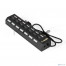 Хаб USB (концентратор) ExeGate EX293978RUS DUB-72SW (кабель-адаптер USB2.0 --> 7xUSB2.0, кнопки включения/отключения для каждого порта, Plug&Play, черный) [A-10636759]