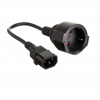 Кабель-переходник (UPS->розетка) ExeGate Power EC-30P (C14->Евророзетка) VDE-250V-3*0.75-CU, 0.15м [A-9985388]