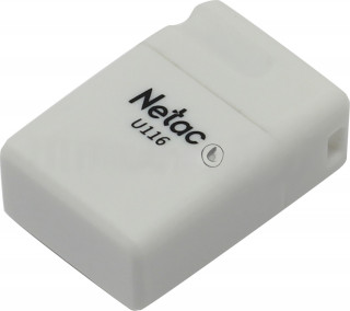 Флеш диск Netac U116 8Gb <NT03U116N-008G-20WH>, USB2.0, миниатюрная пластиковая белая [A-10151186]
