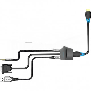 Мультимедиа конвертер Vention VGA + аудио > HDMI, гибкий, черный [A-10338817]