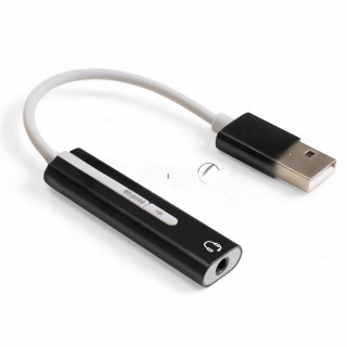 Кабель-адаптер для подключения телефонной гарнитуры к порту USB ExeGate <EX-AU-04B> (внешняя звуковая карта USB, 1x Jack3.5 F (4-контакта), кнопки: volume +, volume -, play/pause/next/previous,  Windows/Linux/MAC OS) [A-10723917]