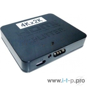 Разветвитель HDMI 4K Splitter Orient HSP0102HL, 1->2, HDMI 1.4/3D, UHDTV 4K(3840x2160)/HDTV1080p/1080i/720p, HDCP1.2, питание от USB, пластик.корпус  [A-9645785]