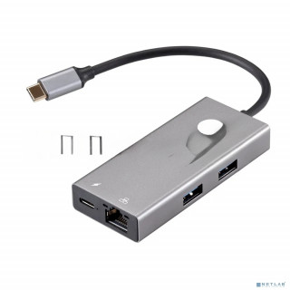 Адаптер VCOM CU459 Type-Cm --> RJ-45+2USB3.0(f) + PD100 Вт  Alum  Shell VCOM <CU459> [A-10608853]