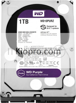 Жесткий диск 1Tb Western Digital WD10PURZ Purple, SATA III <5400rpm, 64Mb> 3.5