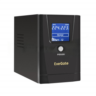 Источник бесперебойного питания ExeGate Power Smart ULB-500.LCD.AVR.2SH <500VA/300W, LCD, AVR, 2*Schuko, металлический корпус, Black> [A-10645741]