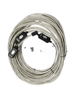 Кабель-адаптер VCOM VUS7049-25M USB2.0-repeater, удлинительный активный <Am-->Af> 25м [A-453117]