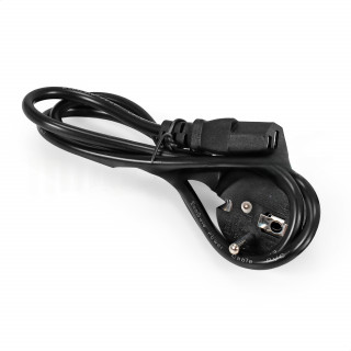 Кабель питания ExeGate Power PC-1P (Евровилка угловая Schuko->C13, VDE-250V-3*0.75mm2, медь, черный, 10A, 1м) [A-10861822]