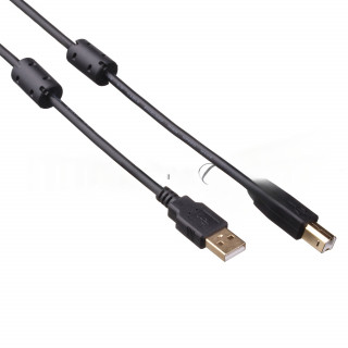 Кабель USB 2.0 A-->B 1.8м Exegate 2 фильтра, позолоченные контакты [A-9632062]