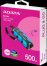 Внешний SSD ADATA SC740 чёрно-синий <SC740-500G-CBU> 500Gb (USB3.2 gen 2 type C, 1050/1000Mbs, 122x41x22mm, 40g, защита от падения, встроенный кабель) [A-10910004]